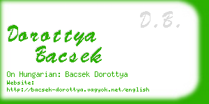 dorottya bacsek business card